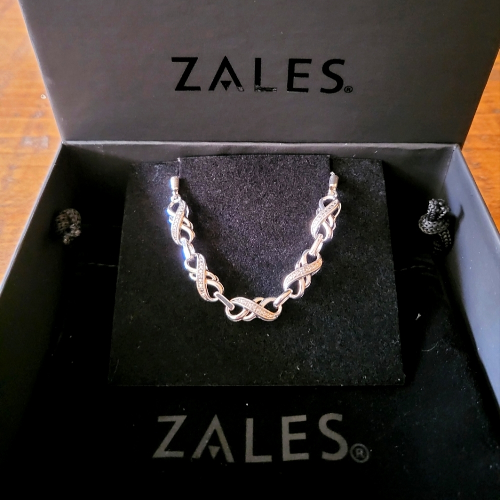 Zales Sterling Silver Infinity Bracelet